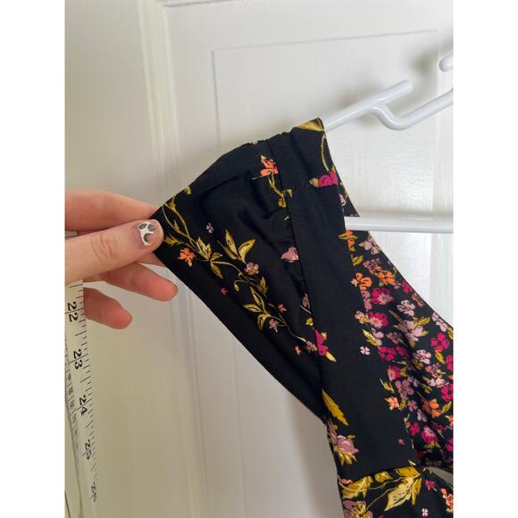 NEW Free People Women's XS Ponderosa Mini Dress Black Yellow Floral Open Back - Picture 9 of 15